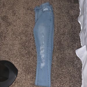 FashionNova Blue Ripped Jeans